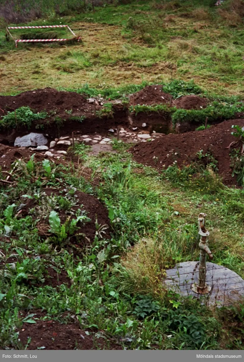 Köksträdgård "A", arkeologisk utgrävning vid Gunnebo slott, september 1995.