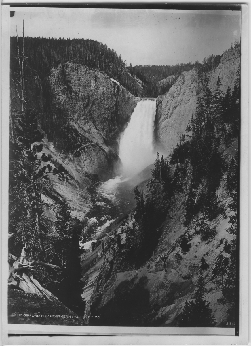 'National Park, Wyoming. :: Lower Falls. :: Vy mot vattenfall. ::  :: Serie fotonr 4905-4915.'