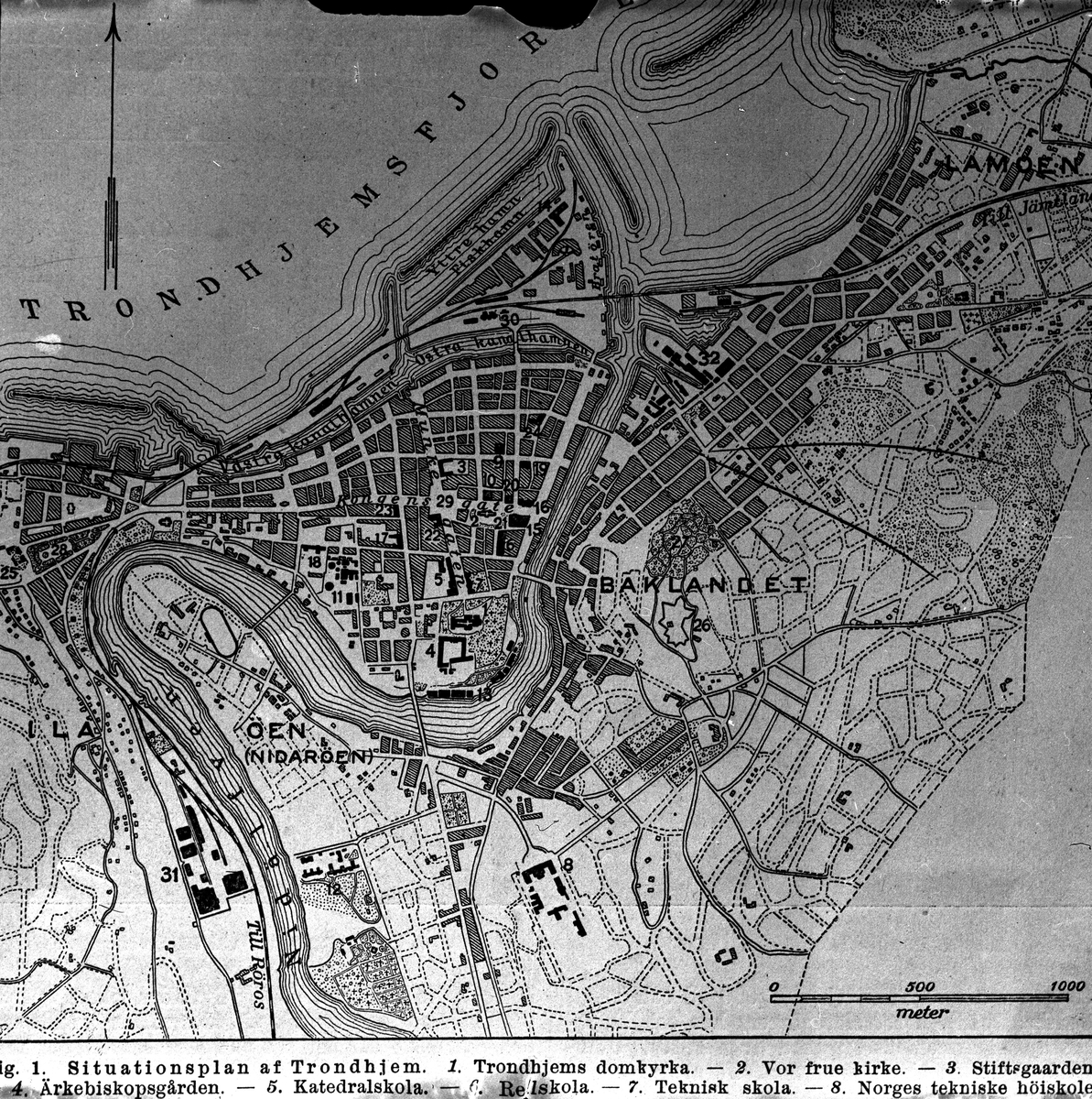 karta över trondheim Karta över Trondheim. Reproduktion av KJ Österberg.   Köpings 