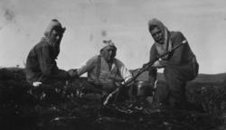 Multebærtur på Færdesmyra 1938. Fra venstre Ottar Sivertsen,