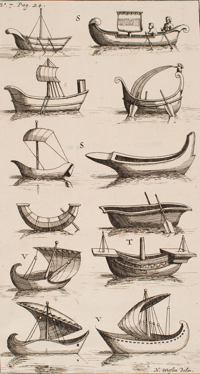 Historiska båttyper, 12 stycken. Rekonstruktioner.