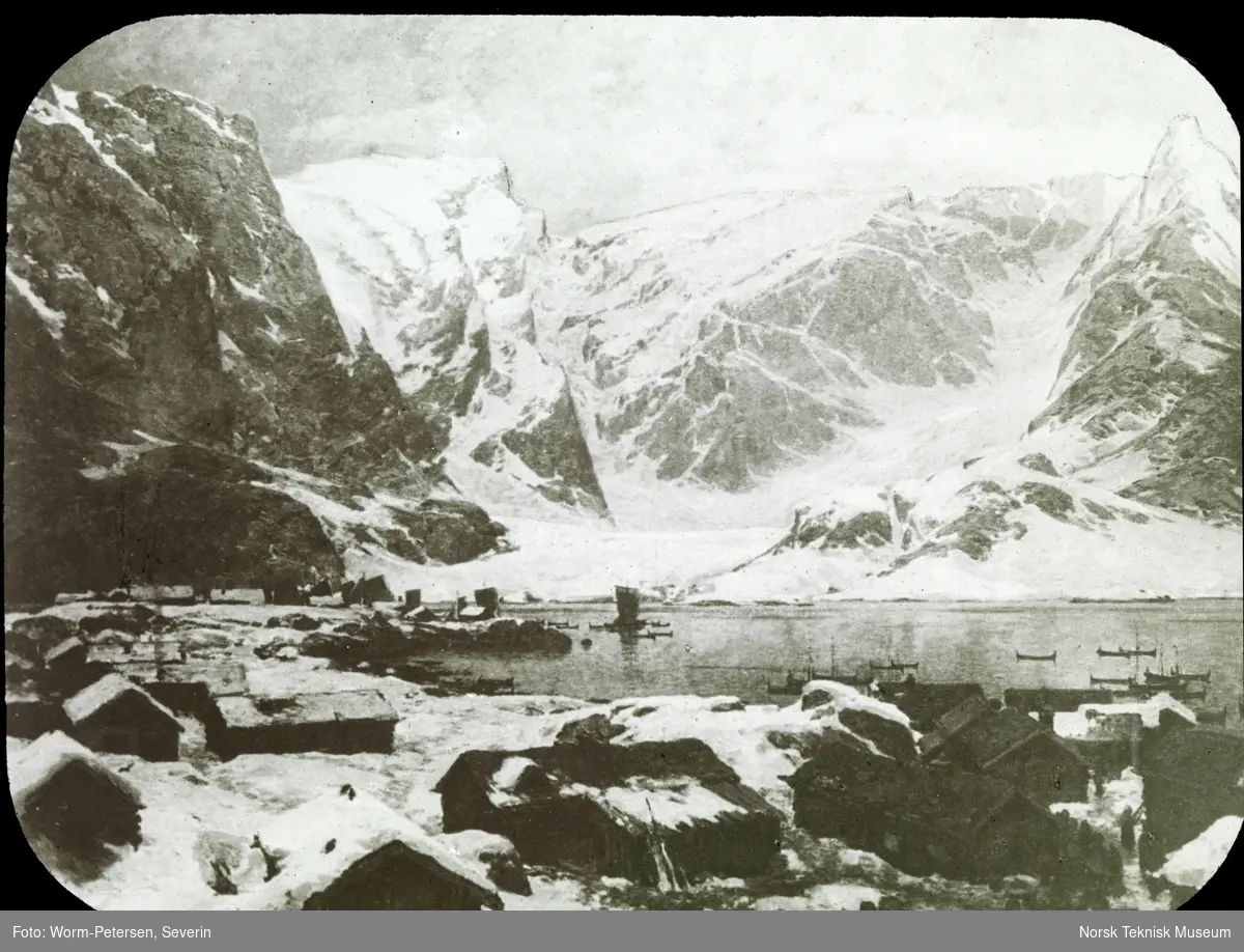 Maleri: Otto Sinding: Vinter i Lofoten