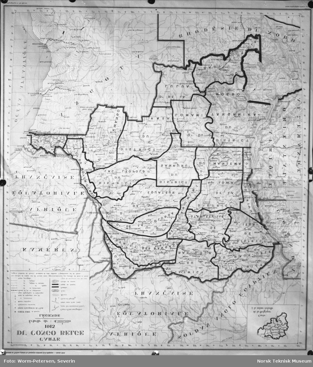 Kart over belgisk Kongo