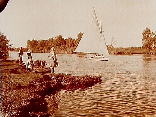 Segelbåt på Svartån, vid Oset.
G.A. Blycher