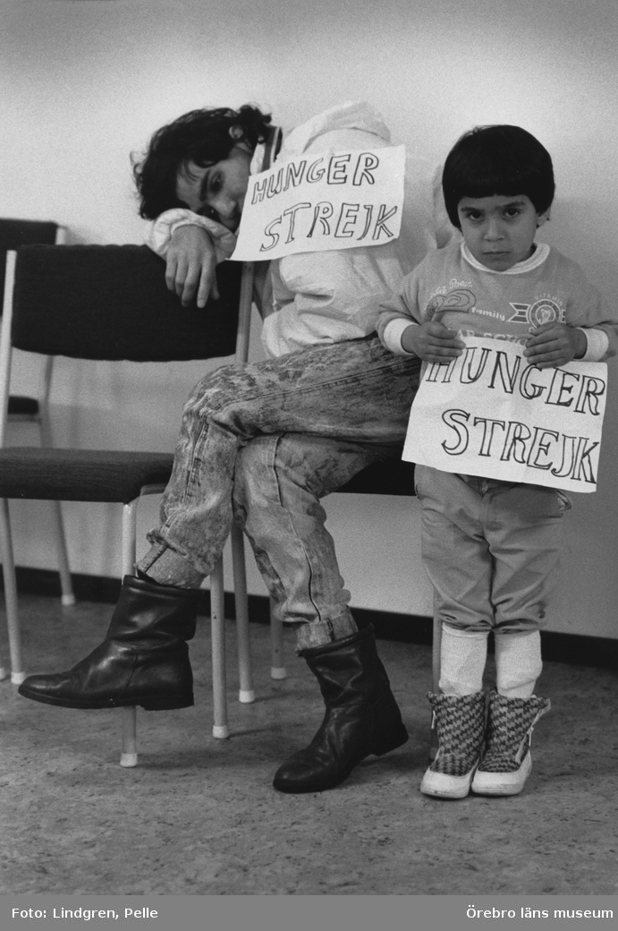 Araber som protesterar med hungerstrejk.
