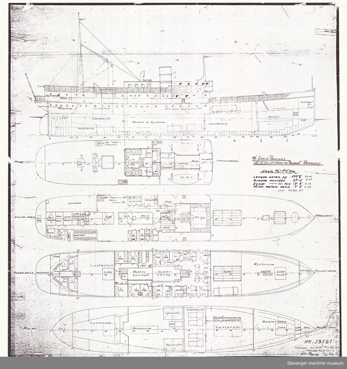 Byggetegning - Stavanger maritime museum / DigitaltMuseum