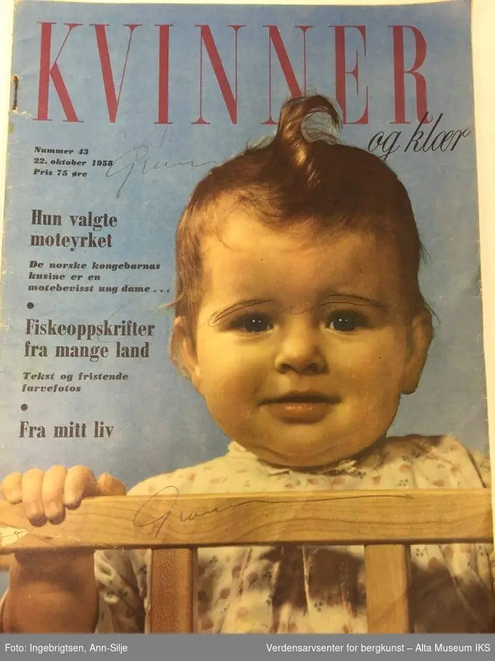 Form: Klassisk ukebladsformat såvel som magasinformat.

35 stykker. 

A) Norsk Dameblad, 6 nr. 1954-59, B) Illustrert, 5 nr.(inkludert julenr.) 1954-61, C) Allers, 5 nr. 1953-58, D) Hjemmet, 2 nr. 1956-58, E) Norsk Ukeblad, 3 nr. 1955-57, F) Kooperatøren (julenr.) 1955, G) Alle menns blad, 1 nr. 1953, H) Kvinner og klær, 1 nr. 1958, I) Alle kvinners blad, 6 nr. (inkludert julenr.) 1954-59, J) Aktuell, 2 nr. 1956-58, K) Dag over Norge, 3 nr. 1946-47.