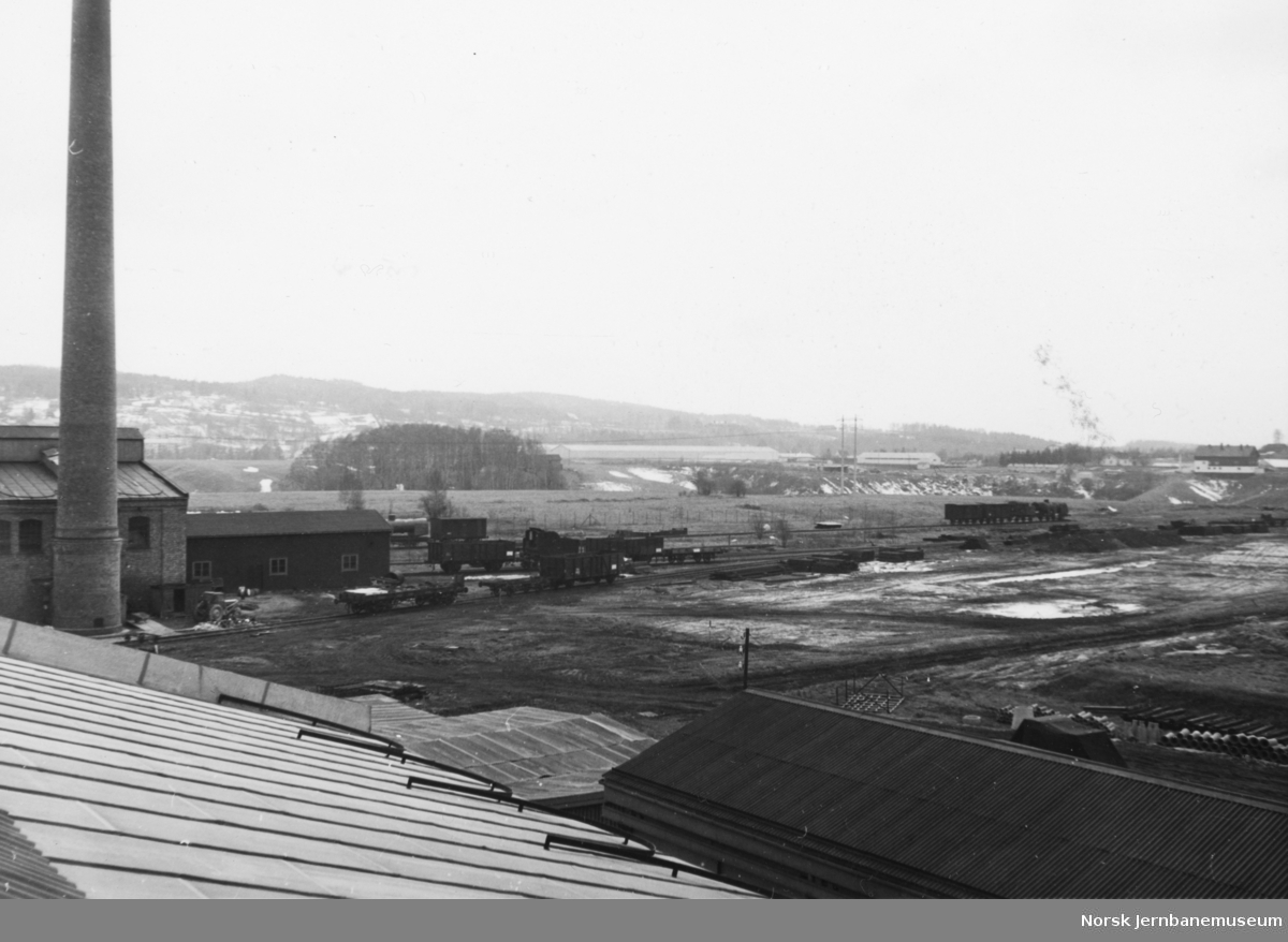 Verkstedet Grorud før bygging av godsvognverkstedet og senere personvognverkstedet - ryddet tomt før anleggsstart