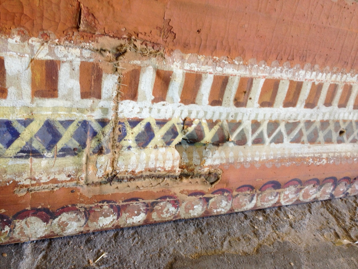 Trepanel med dekormalt lerret