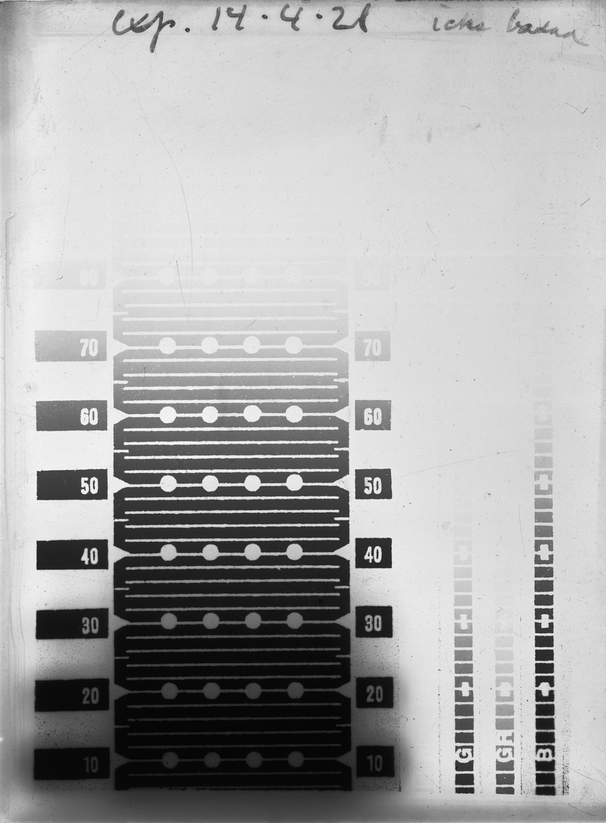 Sensitometerfotogram medelst gråkil enligt Eder och Hecht.
