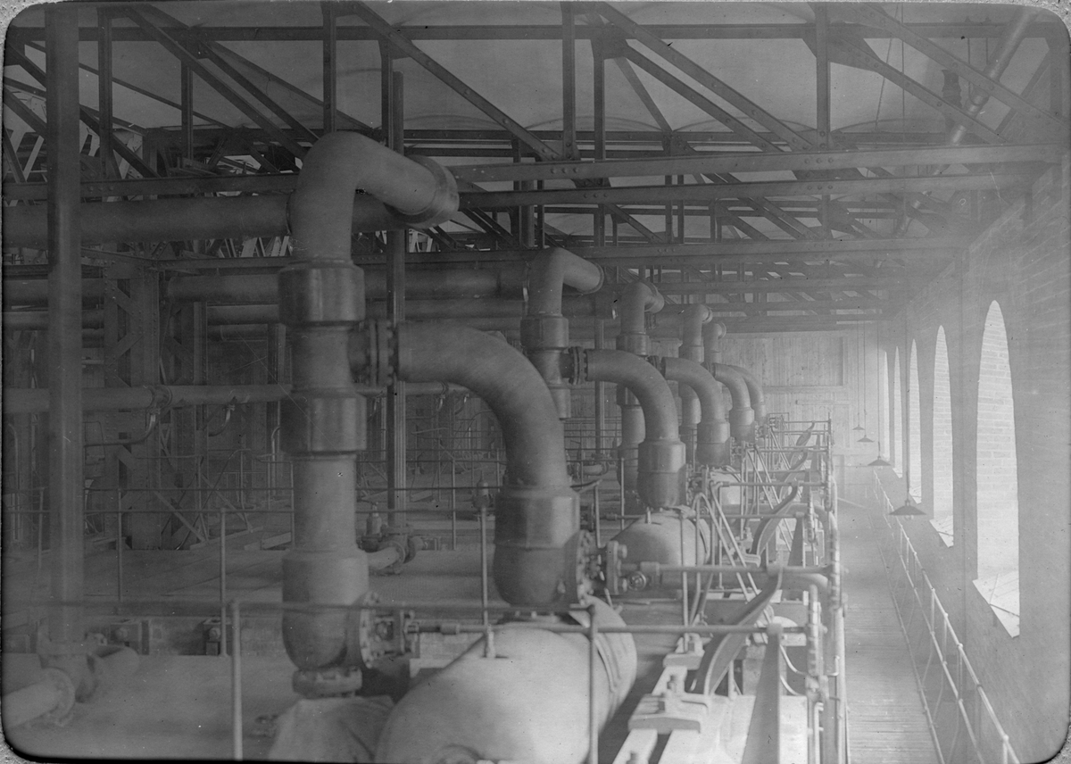 Byggande avStockholms Elektricitetsverk i Värtan 5 februari 1909.