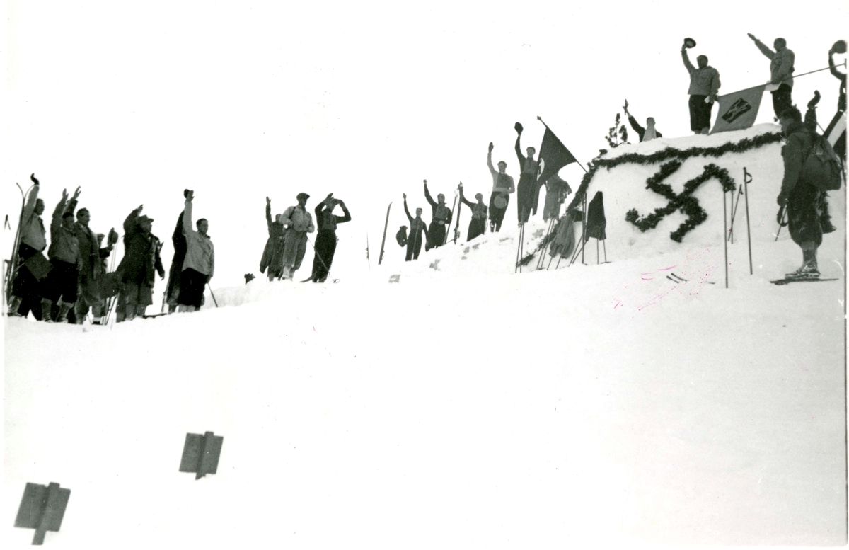 Rejoicing at the ski jump in Garmisch in 1936
