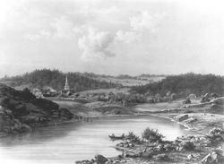 Moss malt fra Nesets sydspiss av Mathilde Smith i flørste ha