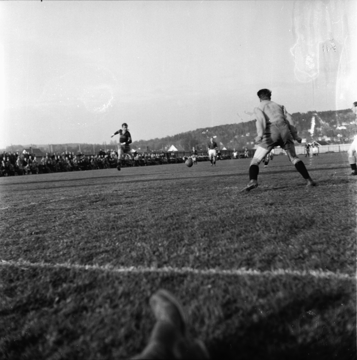 Vardens arkiv. "Fotballkamp. Pors - Fram  0-3"  12.05.1954