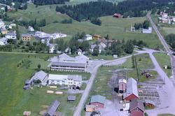 Skråfoto av Rakkestad Eggsentral, "Eggsentralen" på folkemun