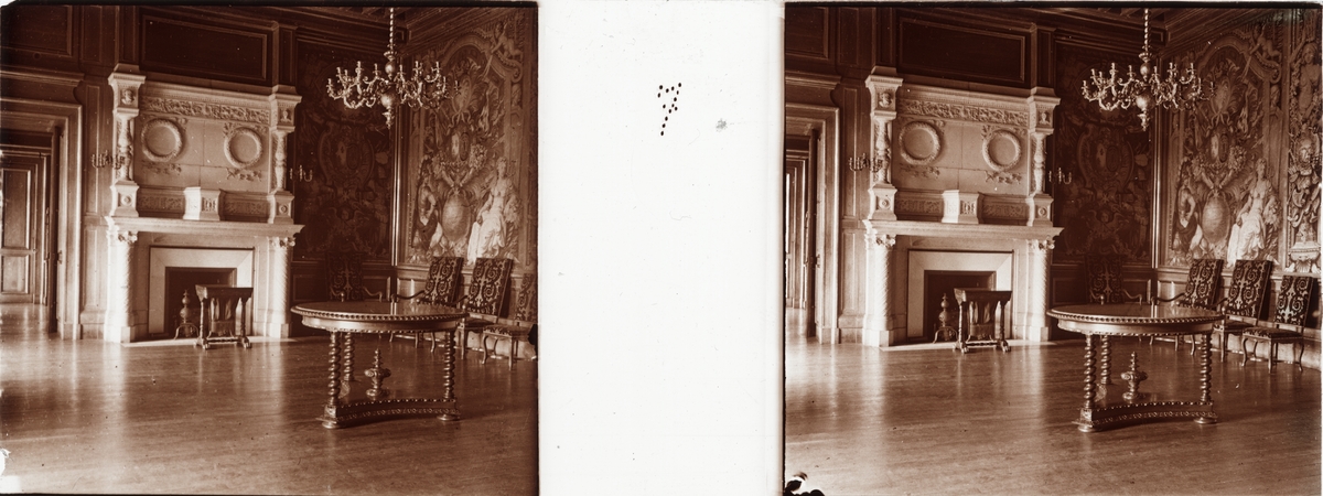 Stereobild av familjesalongen i Chateau de Pau.
"Salon de Famille".