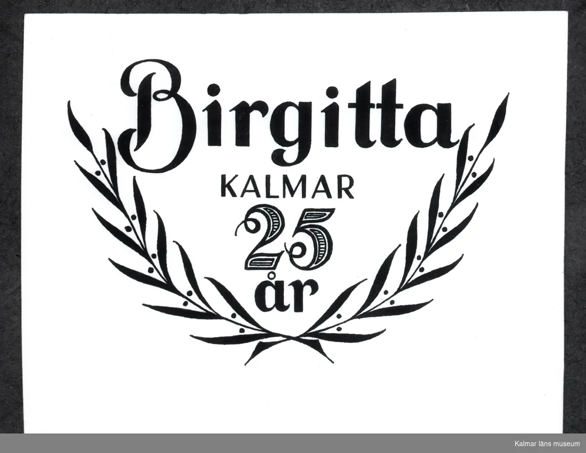 Reklam för 25-årsjubiléet för Birgittas Handarbetsaffär, som låg på Södra Långgatan.