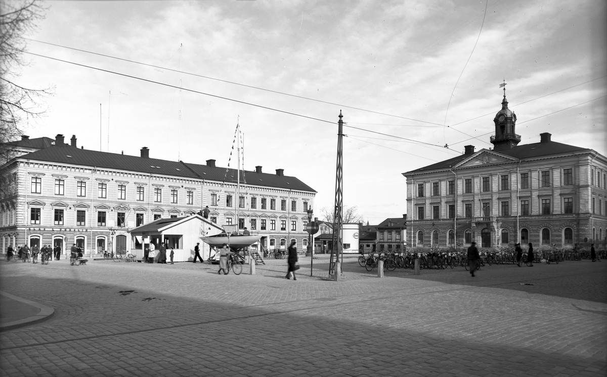 Rådhuset och Stadshuset. 11 maj 1945.