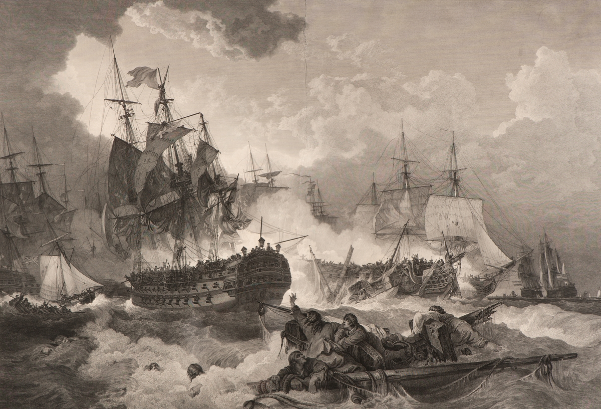 Slaget mellan engelska och holländska flottan 11 oktober 1797.