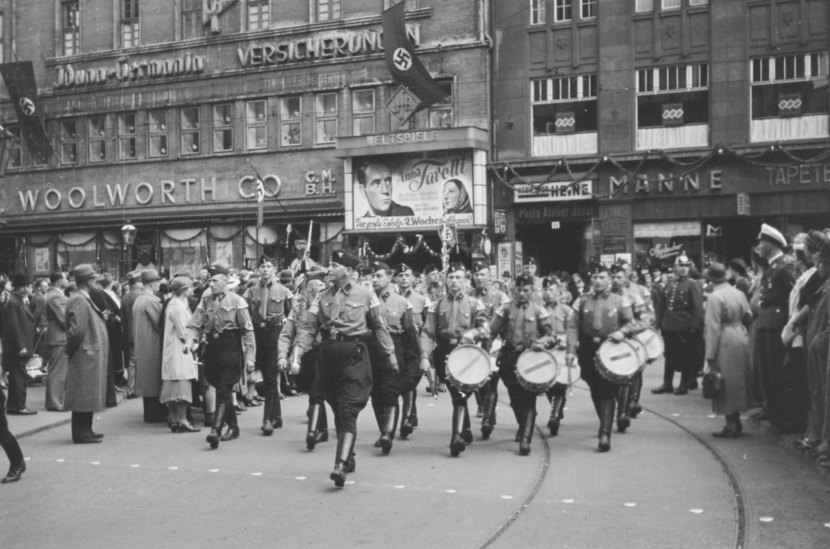Markering av Nazi Gautag 9.-12. juni 1938 i Hannover i Tyskland ...