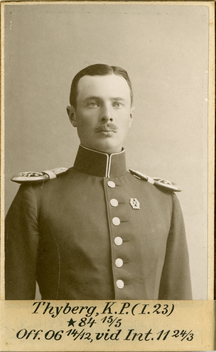 Porträtt av Karl Paul Thyberg, underintendent vid Intendenturkåren.