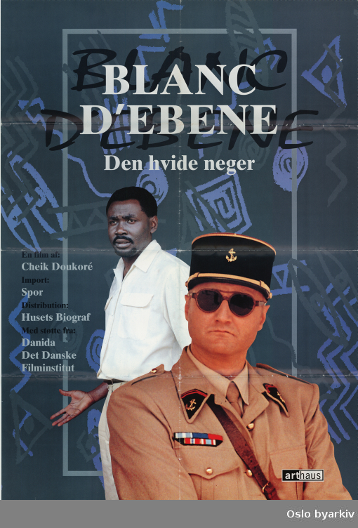 Plakat for filmen Blanc d' Ebene - dansk distribusjon...Oslo byarkiv har ikke rettigheter til denne plakaten. Ved bruk/bestilling ta kontakt med Nordic Black Theatre (post@nordicblacktheatre.no)