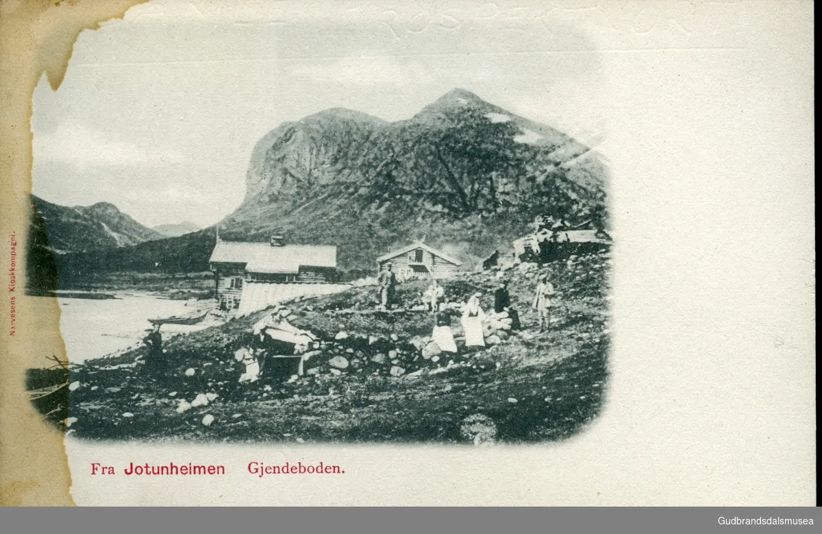 Postkort med motiv fra Gjendebu i Jotunheimen.