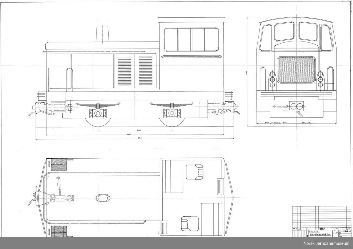 HØKA DEL-375T Diesel-el. lokomotiv (ufullstendig tegning)
Prosjekt, ikke realisert