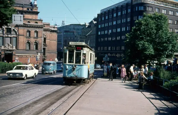 Sporvogn 70 på rute 6 ved Natinaltheateret. Dette var siste 