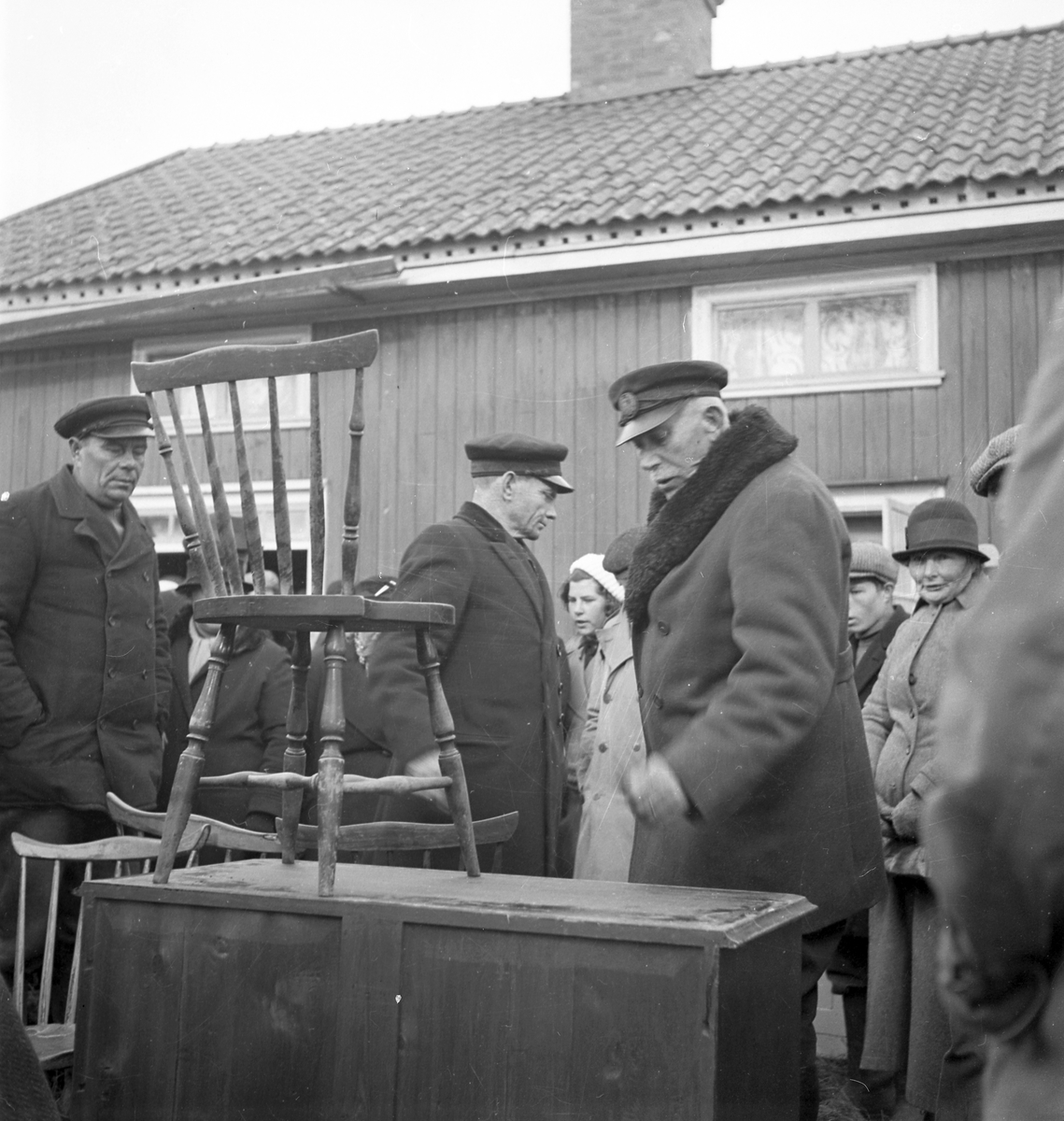 Reportage för Gefle Posten. Auktion. År 1936
