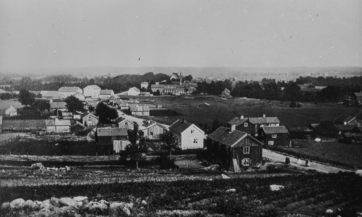 Vy över Värnamo och Boagatan från Klevaliden i slutet på 1800-talet.