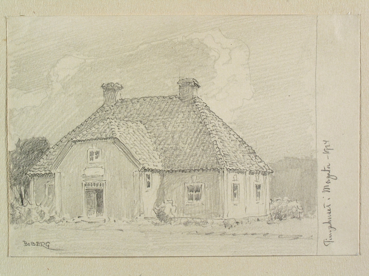 Teckning av Ferdinand Boberg. Östergötland, Hammarkinds hd., Mogata sn., Mogata