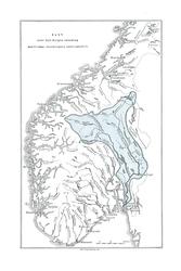 Tegnet kart fra bok med tittel: Kart over Syd-Norges vassdra