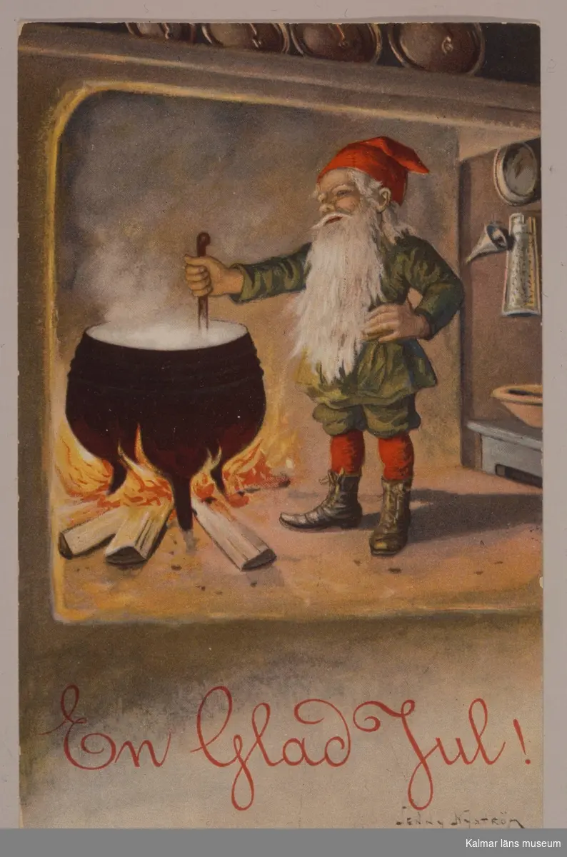 Julkort målat av Jenny Nyström.