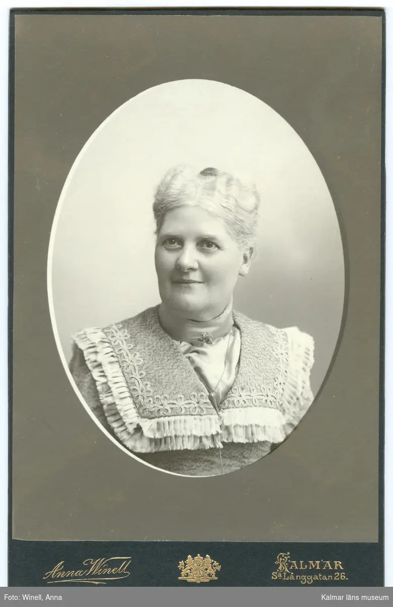 Porträtt på fru Hedström i Vimmerby.