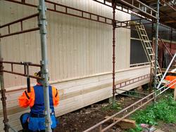 Bråten som huser Hadeland Bergverksmuseum. Låven på Bråten u