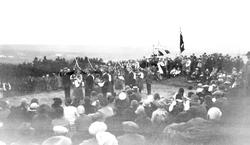 Folketog, flagg, faner, Sverddansen, dans, Ungdomstemne, bre