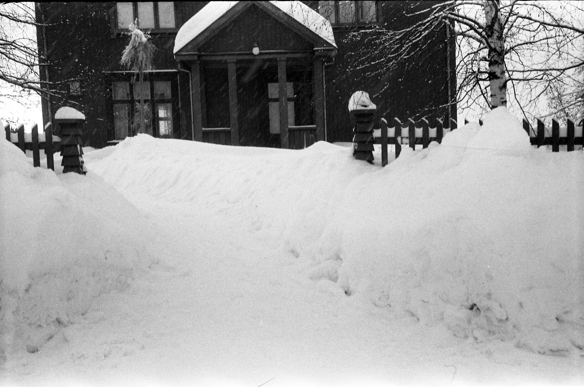 Vintermotiver fra fotografens eiendom Odberg på Kraby, Østre Toten. Vinteren 1947/48. Sju bilder.