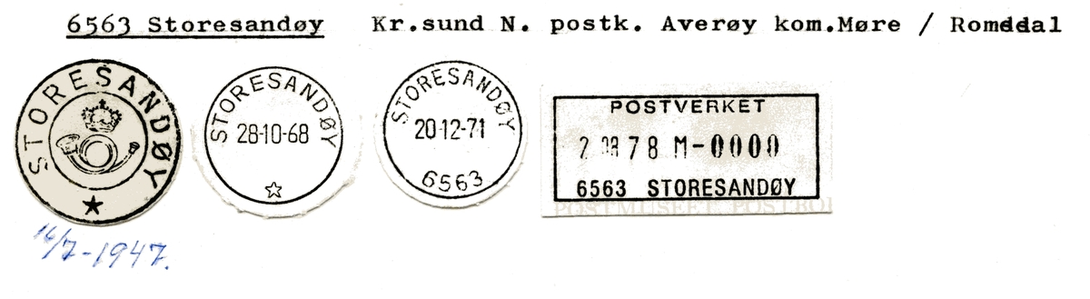 Stempelkatalog 6563 Storesandøy, Averøy, Møre og Romsdal