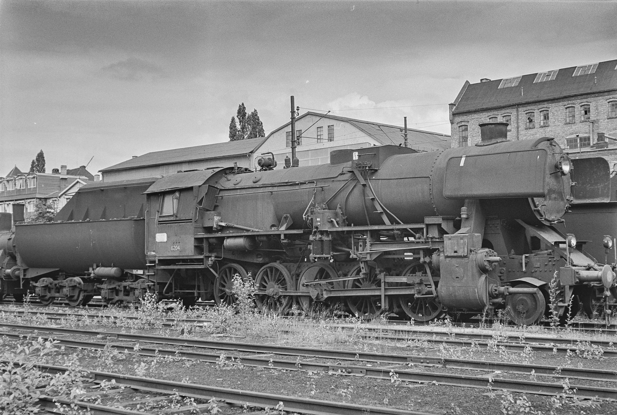Hensatt damplokomotiv type 63a nr. 6204 i Lodalen i Oslo.