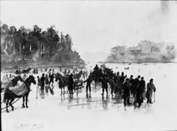 Travkjøring på Bestumkilen [Folkelivsmotiv]