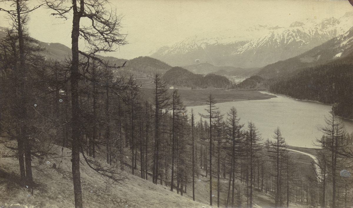 Vy från Kampfer och Silverplana, Schweiz, 1909. 
Fotograf möjligen Magnus Svanberg.