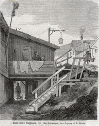 Gamle Huse i Christiania III, Fra Enerhaugen [papirkunst]