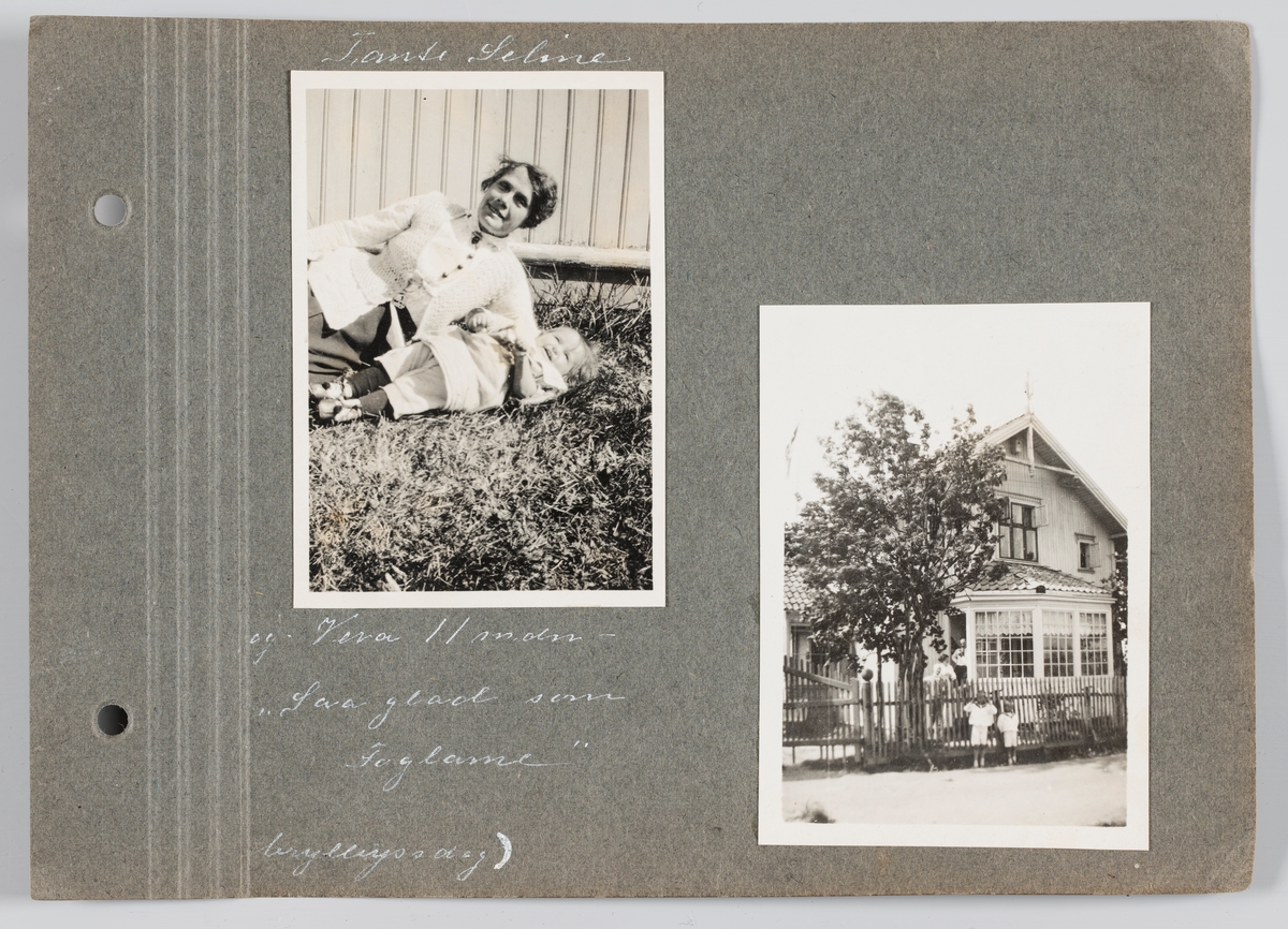 Bilde til venstre: Amanda Celine Søderbom med Vera Holck f.Michelsen.
Bilde til høyre:Erling og Arvid Michelsen utenfor Villa Lund på Strømmen. Begge bilder september 1919.