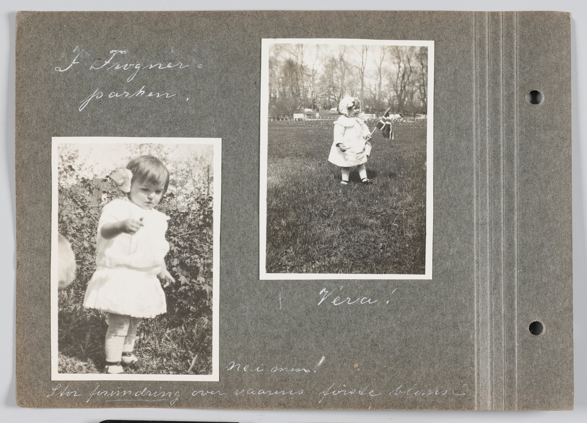 Begge bilder:Vera Kristine Holck f.Michelsen i Frognerparken, 17.mai 1920.