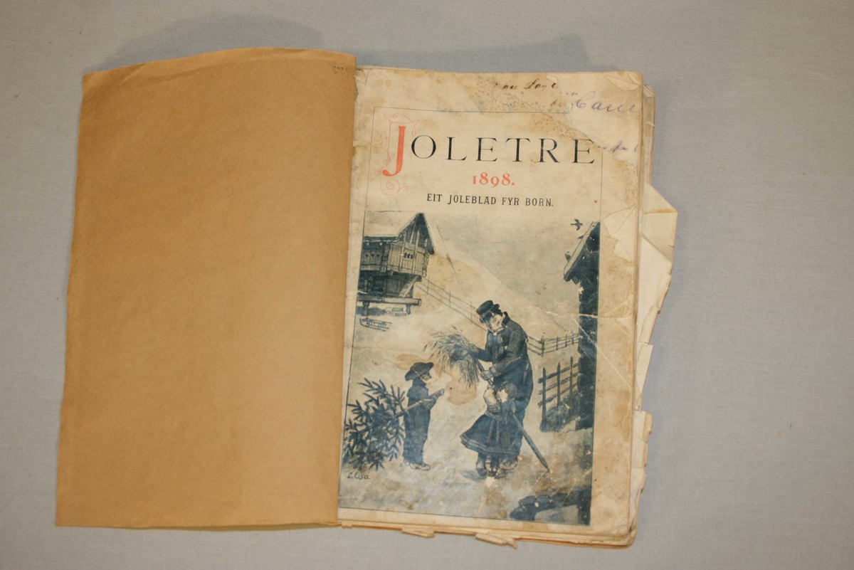 Hefte, privat innbunde med mjuke permar, dei fleste nummer årgang 1900, pluss Joletre 1898.

Framsida på Joletre er illustrert av Lars Osa (setesdalsmotiv).