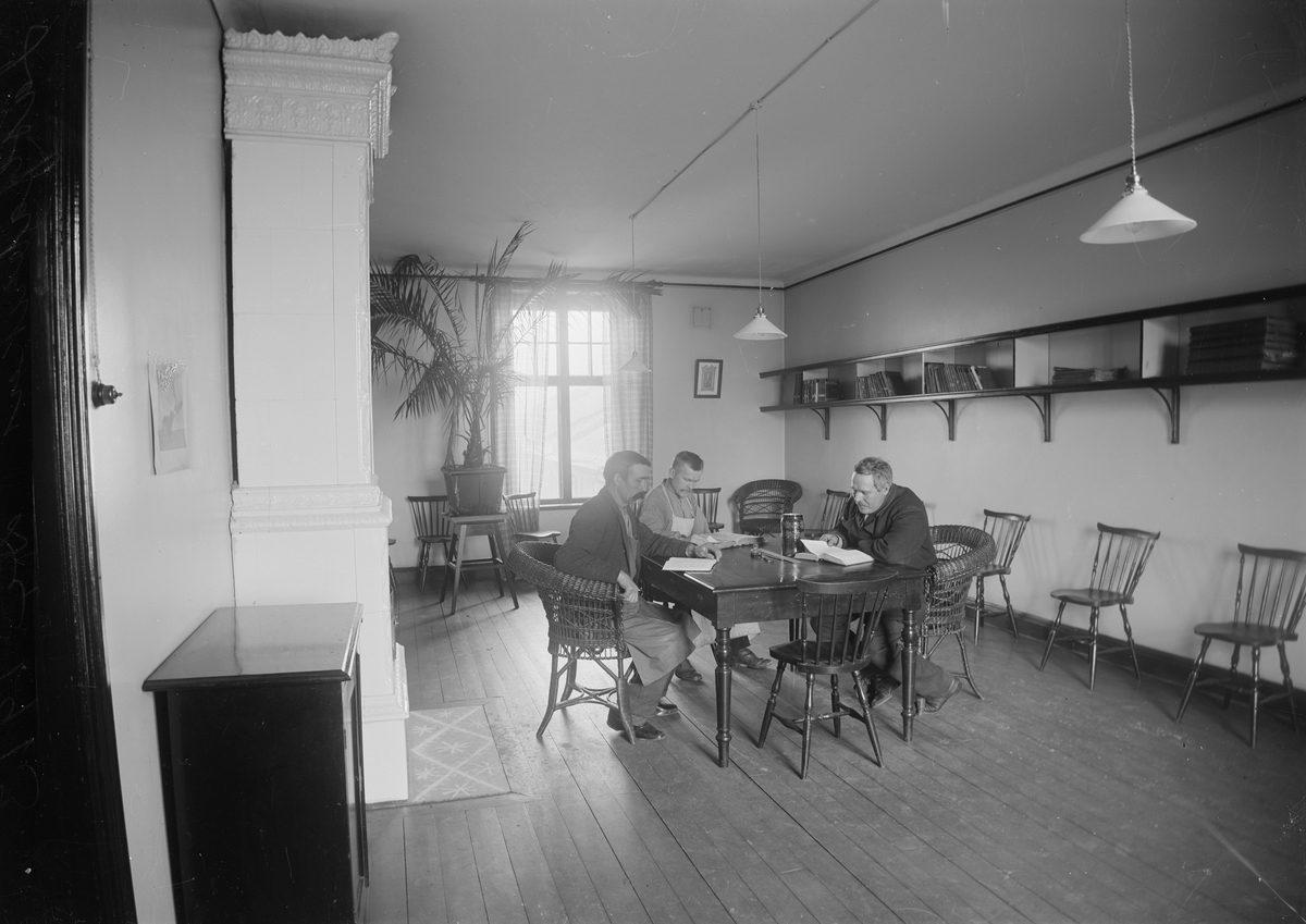 Läsrum i jästfabriken, Upsala Ångqvarns AB, Uppsala 1913