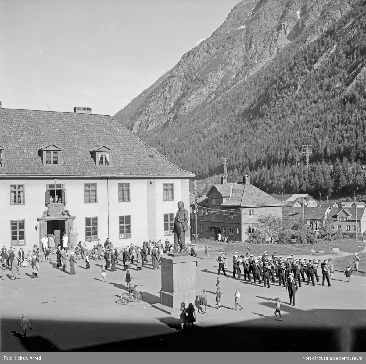 Musikanter på Rjukan torg.
