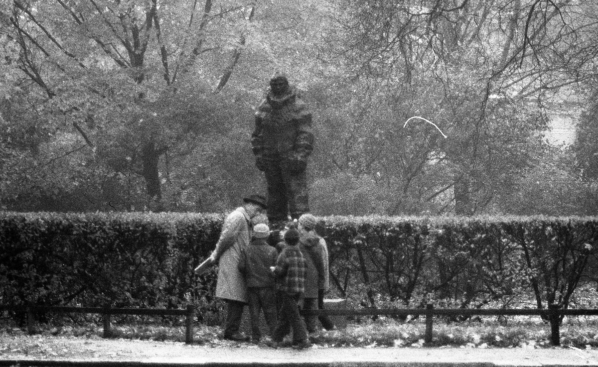 Finn Malmgrens staty i Börjeparken, Uppsala 1962