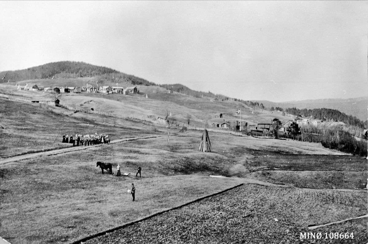 Lonåsen, samling mennesker, 17.mai -tog